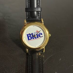 Vintage 1997 Blue Labatt Gold and Black Collectible Watch